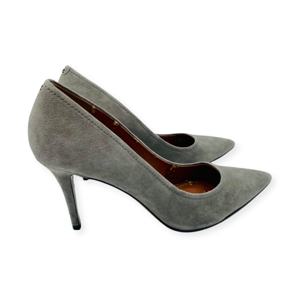 COACH Waverly Suede Leather High‎ Heels Point Toes - Picture 4 of 12